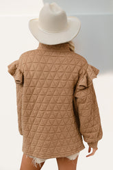 Double Take Ruffled Texture Half Zip Long Sleeve Sweatshirt OutfitFlow